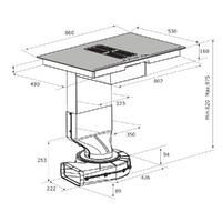 Indukcijska plošča z napo Airforce Centrale POP 86 CCASP910074 - NOVO