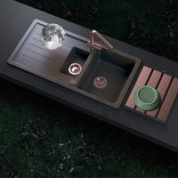 Set izliv, preliv in gumb SCHOCK 400079 Copper brušen