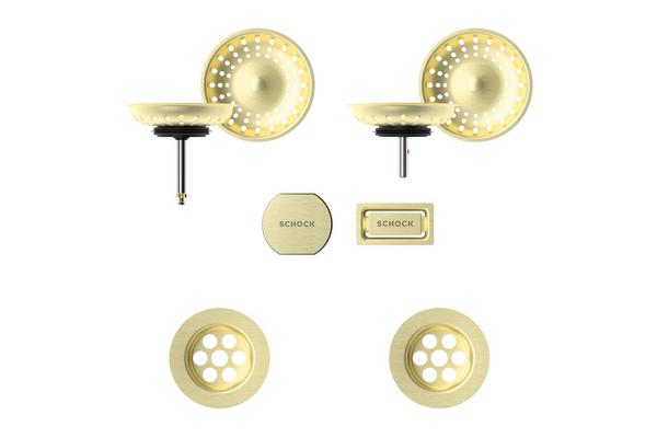 Set izliv, preliv in gumb SCHOCK 400053 White Gold