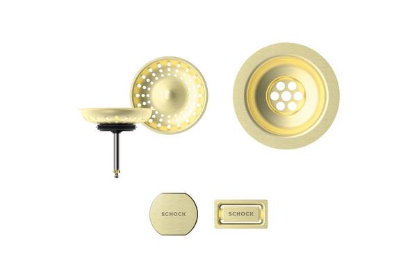 Set izliv, preliv in gumb SCHOCK 400055 White Gold