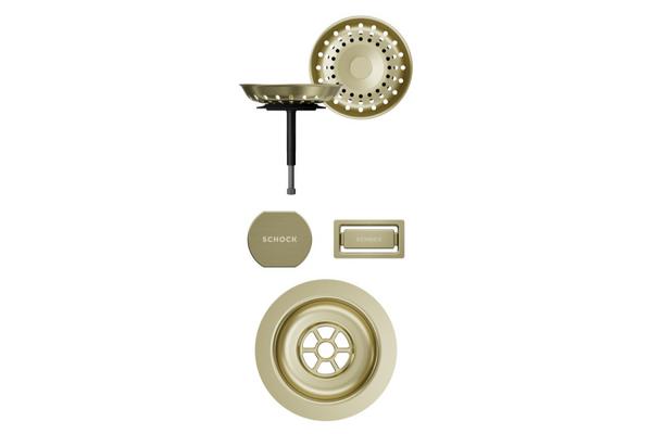 Set izliv, preliv in gumb SCHOCK 400055 White Gold