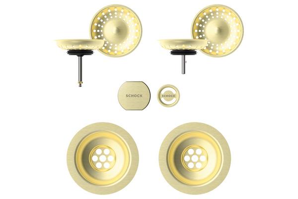 Set izliv, preliv in gumb SCHOCK 400059 White Gold