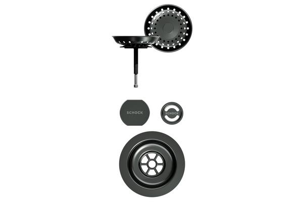 Set izliv, preliv in gumb SCHOCK 400061 Gunmetal brušen