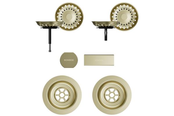 Set izliv, preliv in gumb SCHOCK 400067 White Gold