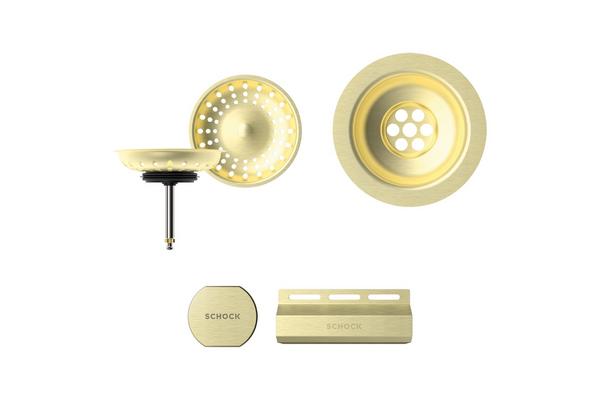 Set izliv, preliv in gumb SCHOCK 400069 White Gold