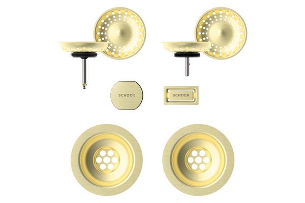 Set izliv, preliv in gumb SCHOCK 400071 White Gold