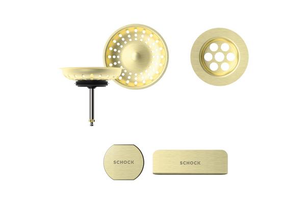 Set izliv, preliv in gumb SCHOCK 400079 White Gold