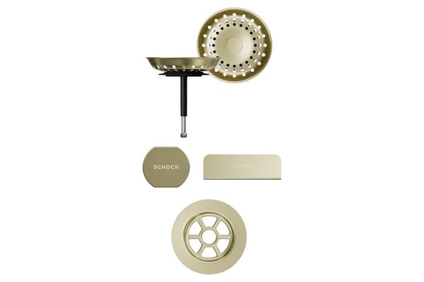 Set izliv, preliv in gumb SCHOCK 400079 White Gold