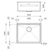 Pomivalno korito FOSTER Quadra R12 1715 056 Gun Metal 