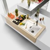 Set izliv, preliv in gumb SCHOCK 400079 Gunmetal brušen